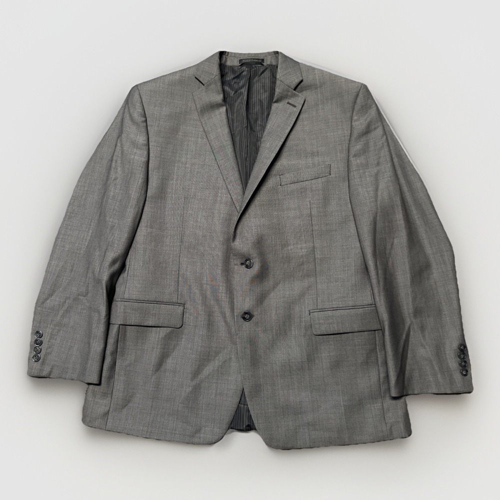 Calvin Klein Slim Fit Men's 42R Blazer Sport Coat Gray Wool Two Button